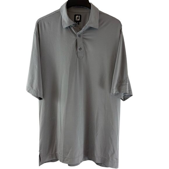 Footjoy Two Tone Gray Short Sleeve Polo Shirt Polyester Spandex XL - Picture 1 of 6